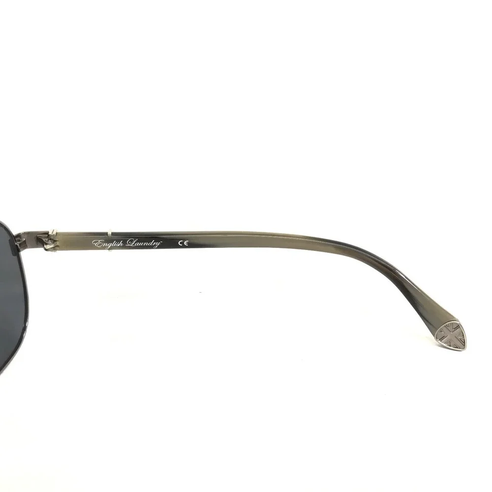 English Laundry Sunglasses JIMMY STERLING STEEL Gunmetal Brown Crystals Mirrored